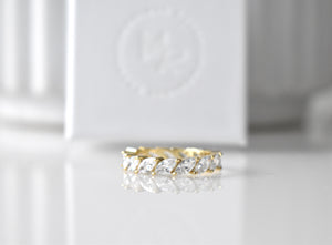 Marquise Eternity Ring- 14k Gold Sterling Silver