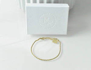 Rope Bracelet in White Gold - 2mm