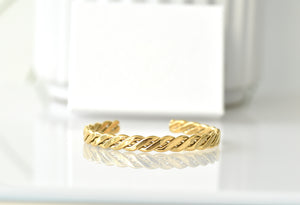 Gold Rope Cuff Bracelet